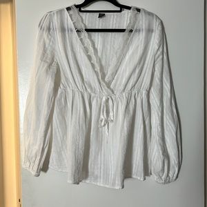 Maternity white lace top